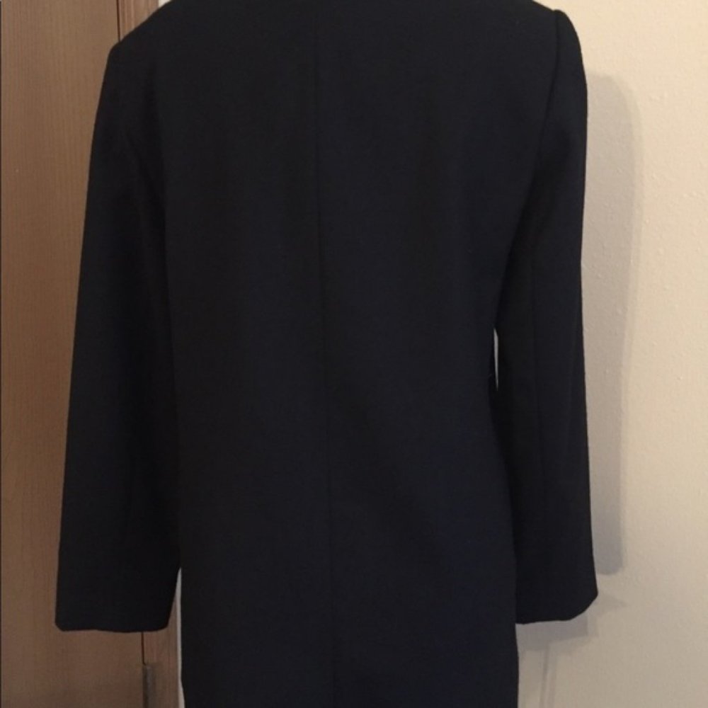 Black Sandro Tailored Coat 100% Wool Size 12 - Picture 4 of 6